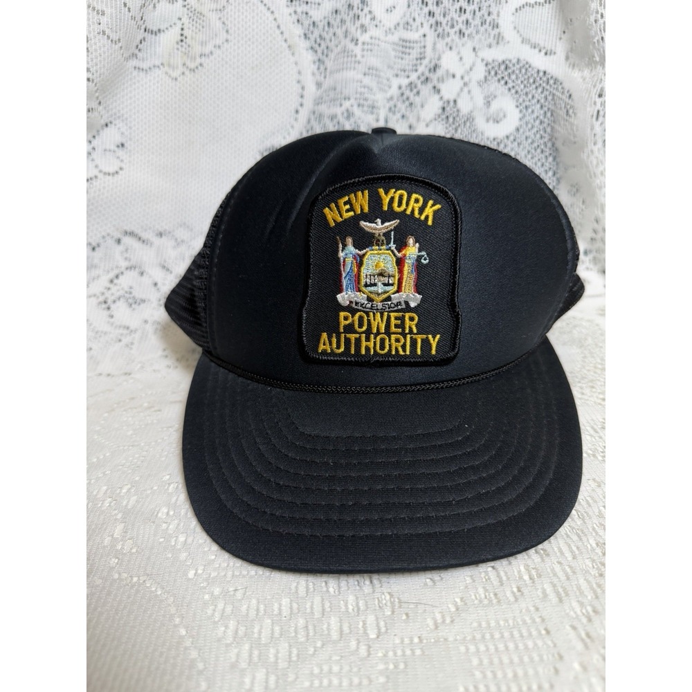 New York Power Authority NYPA Trucker Hat Snapback Black Vintage